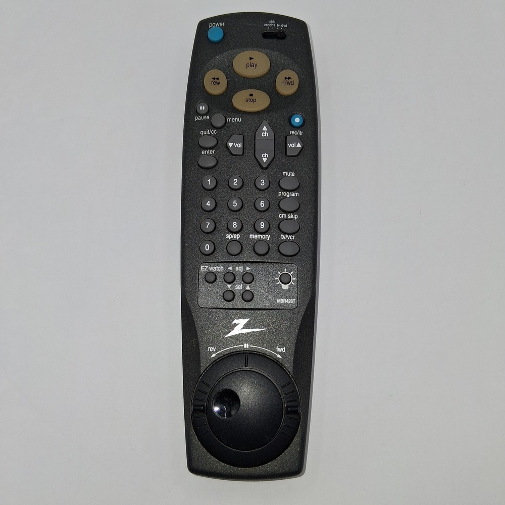Zenith MBR426T Remote Control, OEM NOS for IQVC422 VCR VHS Player